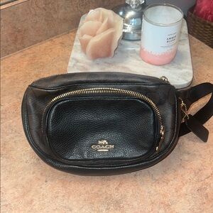 Coach Black Leather Belt Bag